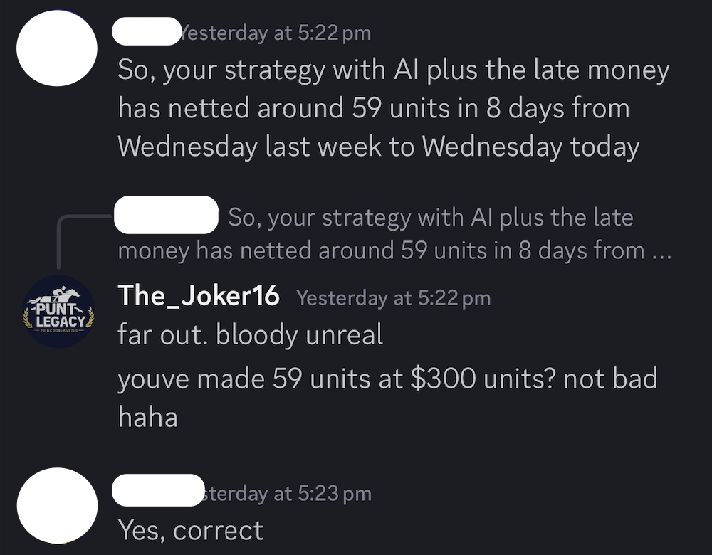 Beta member: netted around 59 units in 8 days