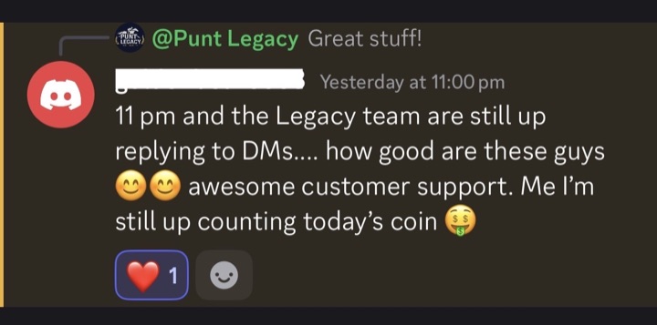 Member review — Team still replying to DMs at 11pm, awesome support